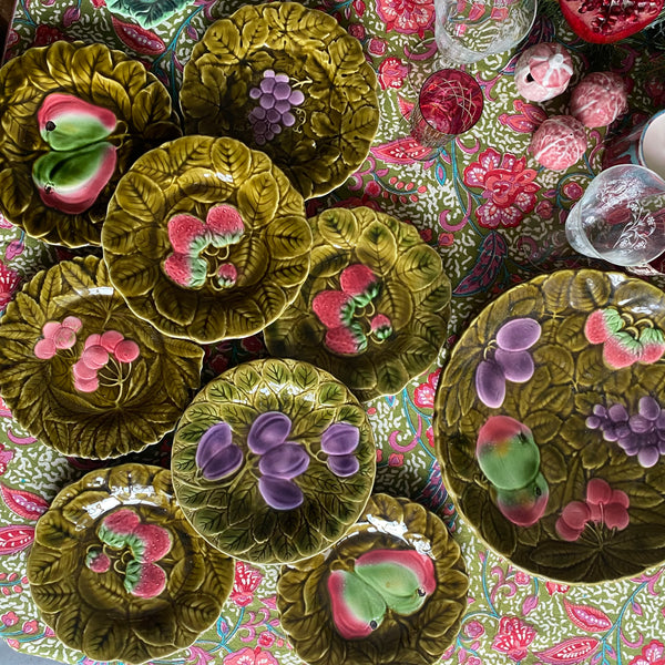 Lot de 8 assiettes barbotine Sarreguemines