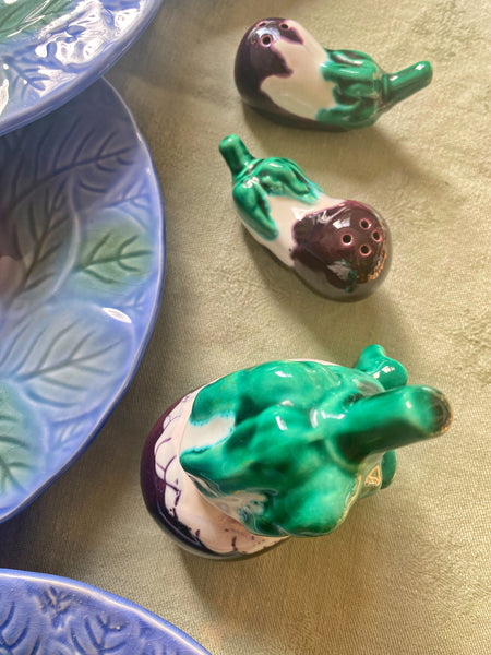 Ensemble Salière poivrière moutardier aubergine