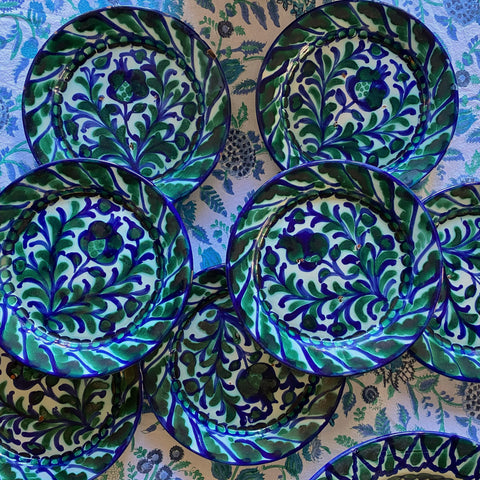 6 assiettes anciennes terre cuite vernissée