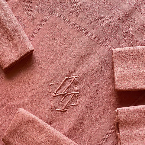 Nappe ancienne vieux rose