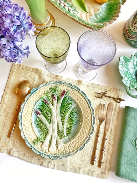 6 assiettes asperges XIXeme