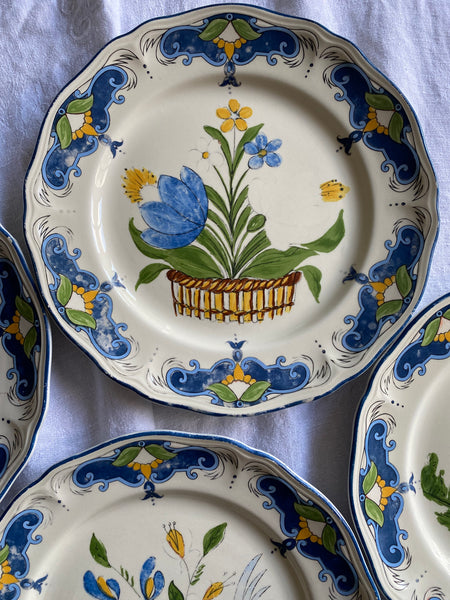 6 assiettes peintes à la main