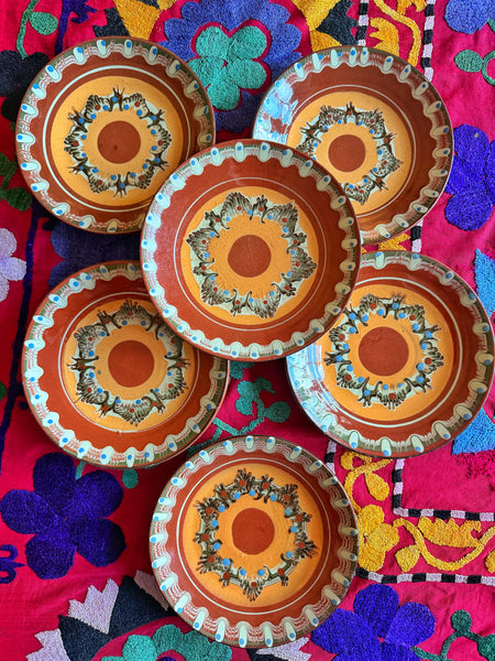 6 assiettes bulgares vintage