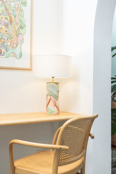 Lampe RACINES (vert et rose)