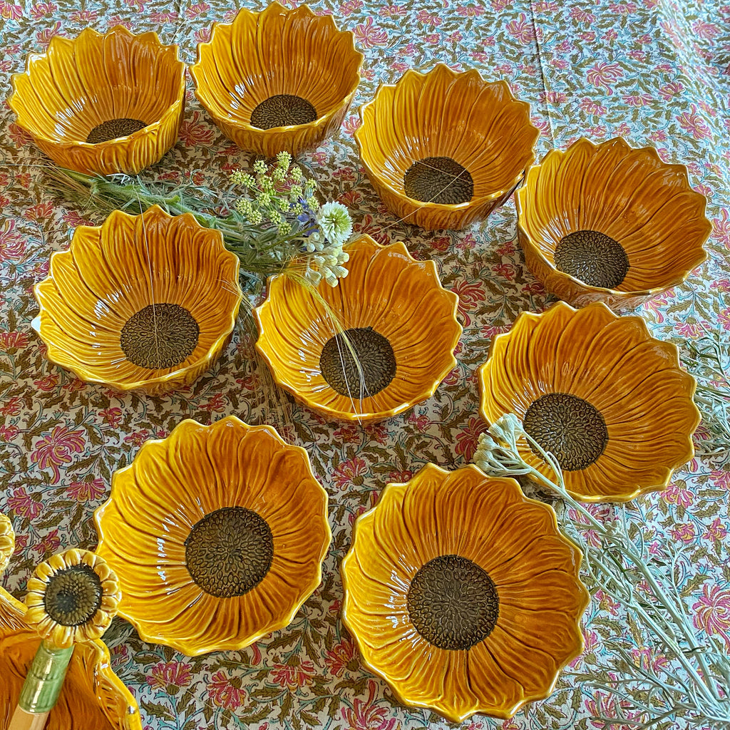 9 bols vintage tournesol