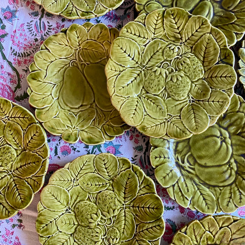 Lot de 9 assiettes barbotine Sarreguemines