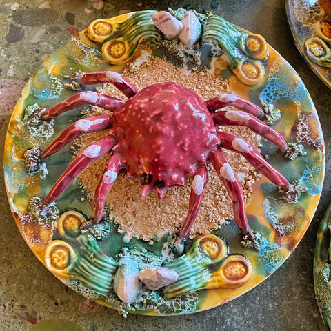 Assiette barbotine araignée de mer