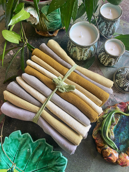 Lot « Lichen » 10 serviettes anciennes