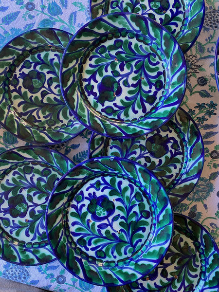 6 assiettes anciennes terre cuite vernissée