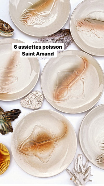 6 assiettes poisson saint Amand