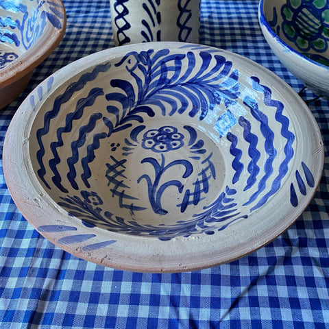 Saladier artisanal terre cuite vernissée