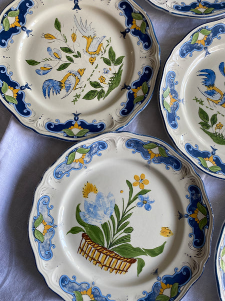 6 assiettes peintes à la main