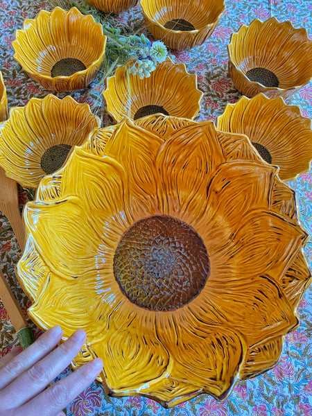 Grand saladier vintage tournesol
