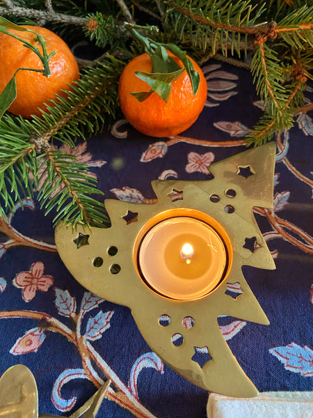 Bougeoir sapin laiton