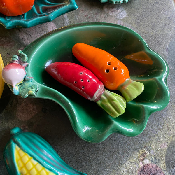Salière poivrière vintage radis