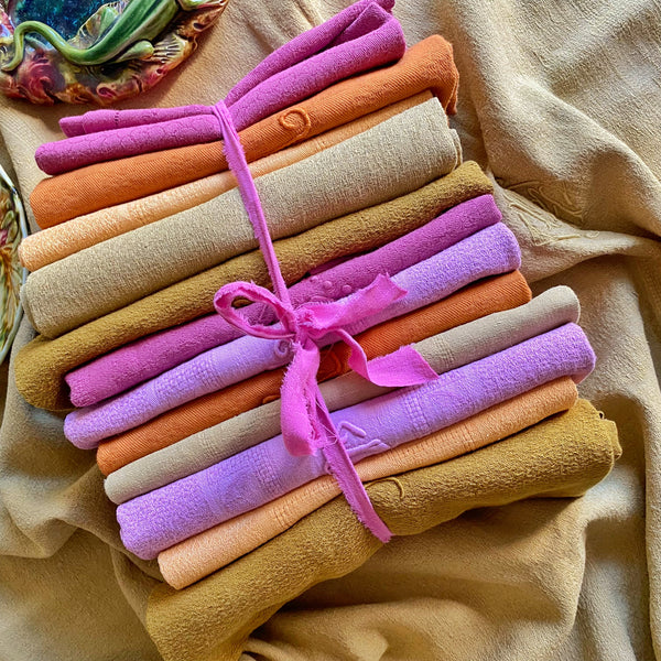 Lot « Pondicherry » 12 serviettes anciennes