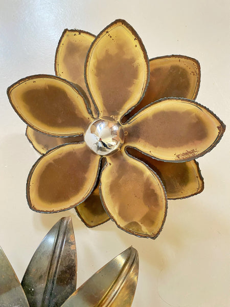 Applique fleur laiton