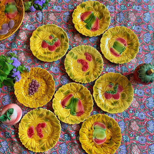 Lot de 12 assiettes barbotine Sarreguemines