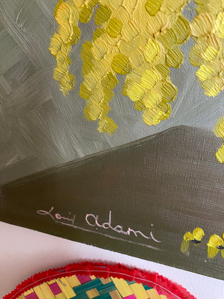 Huile sur toile aux mimosas de Louis Adami