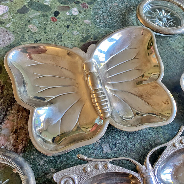 Plat papillon métal argenté