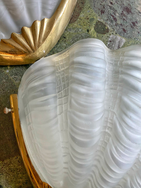 Paire d’appliques art deco coquillages