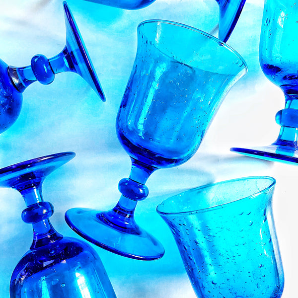 6 grands verre à eau en verre soufflé