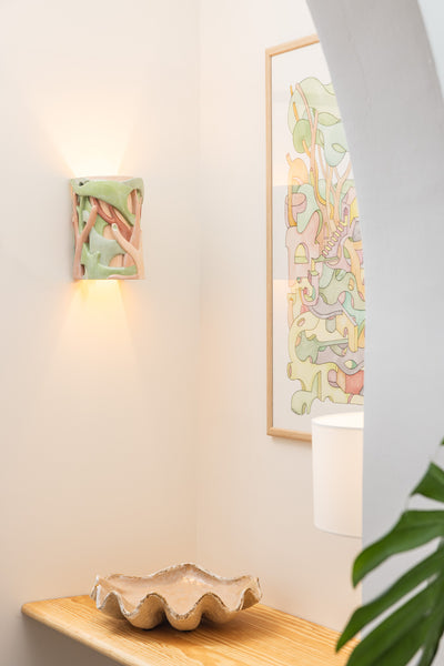 Applique RACINES (vert et rose)