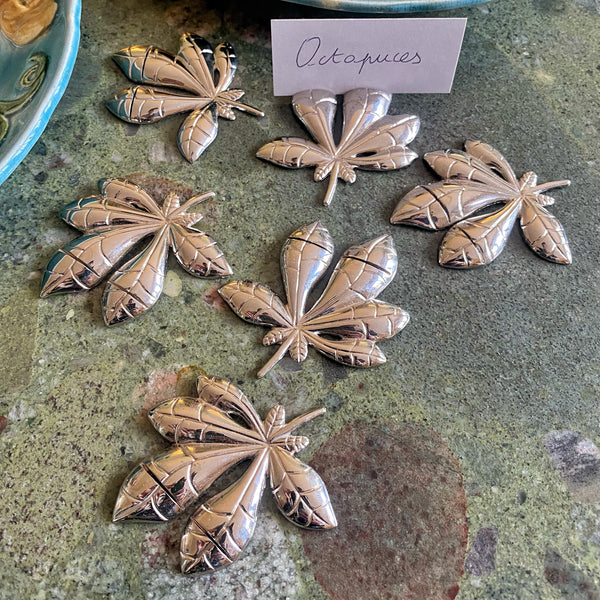 6 porte noms feuilles vintage