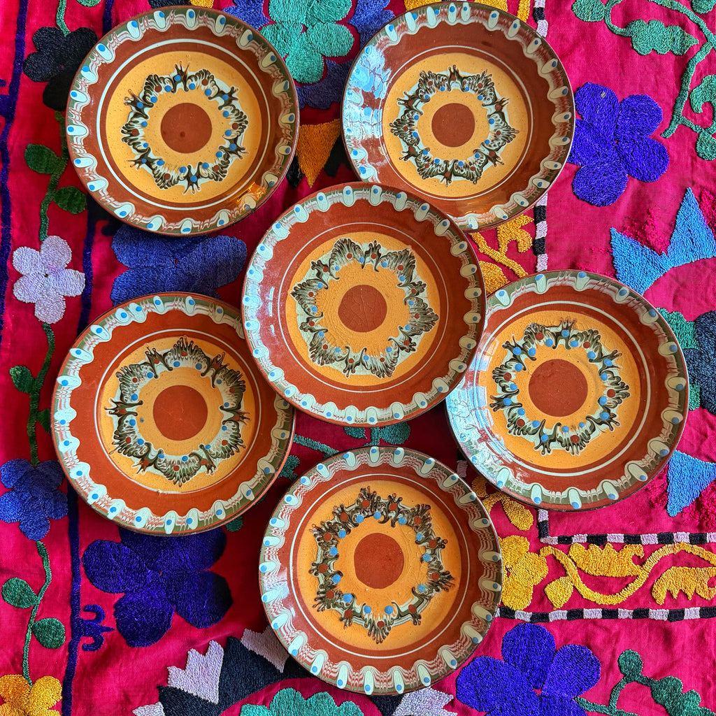 6 assiettes bulgares vintage