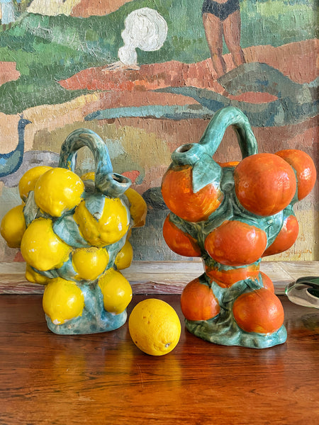 Cruche barbotine 1960 oranges