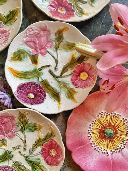 8 assiettes barbotine XIXeme