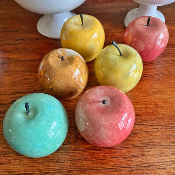 Ensemble 6 pommes en marbre