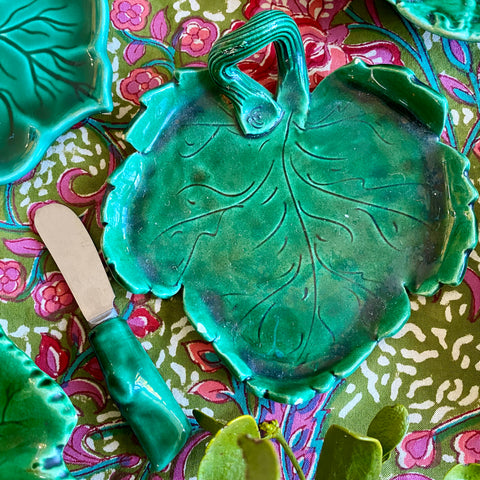 Beurrier Feuille céramique