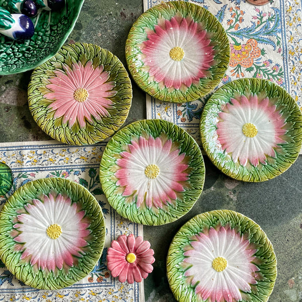 6 assiettes barbotine XIXeme
