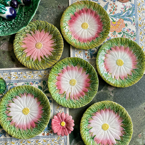 6 assiettes barbotine XIXeme