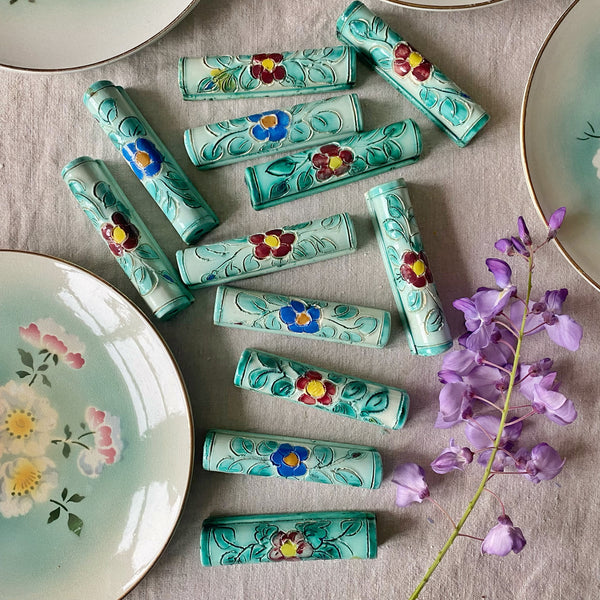 12 porte couteaux céramique vintage