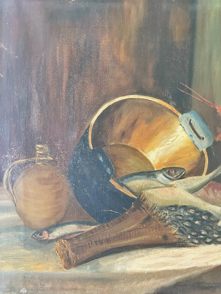 Peinture à l’huile aux poissons 1946