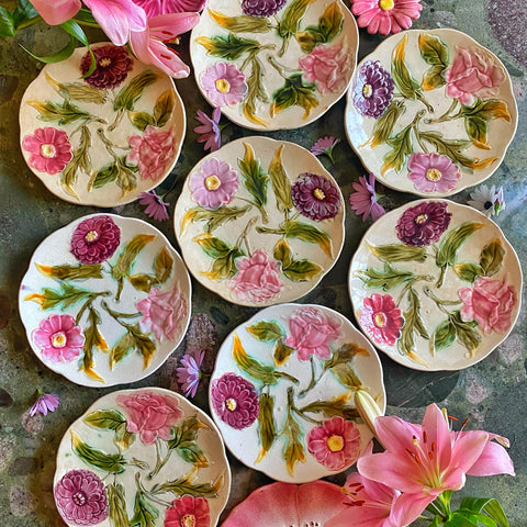 8 assiettes barbotine XIXeme