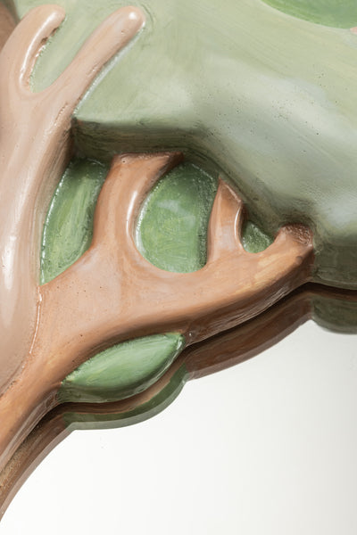 Miroir RACINES (vert et rose )
