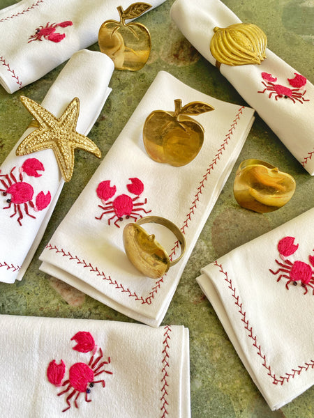 6 anneaux de serviettes vintage