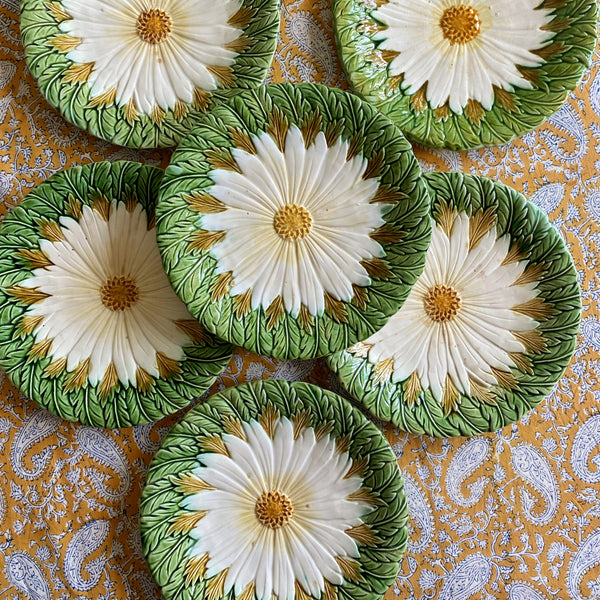 6 assiettes barbotine XIXeme