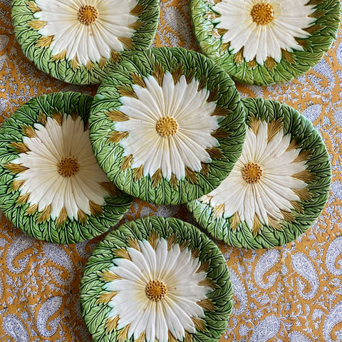 6 assiettes barbotine XIXeme