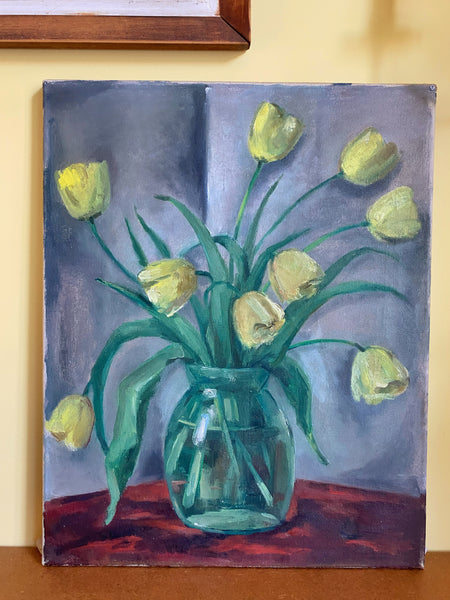 Huile sur toile les tulipes
