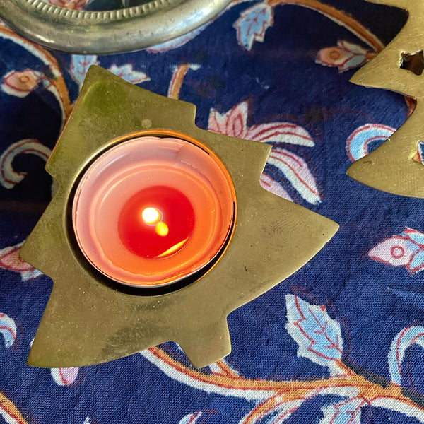 Bougeoir sapin laiton