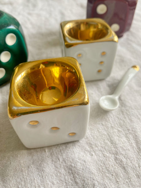 Paire salerons porcelaine