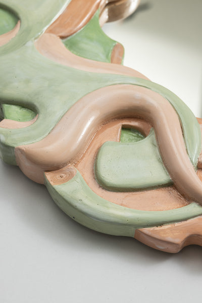 Miroir RACINES (vert et rose )