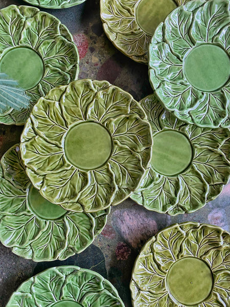 10 assiettes dessert feuilles