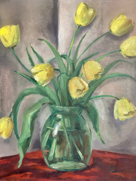 Huile sur toile les tulipes