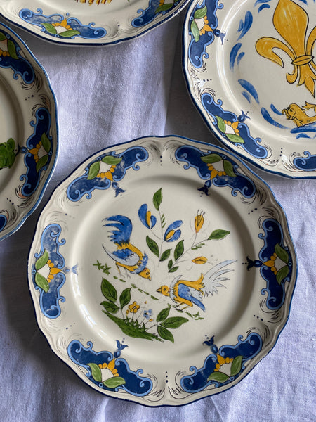 6 assiettes peintes à la main