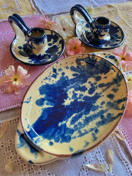 Plat terre cuite vernissée